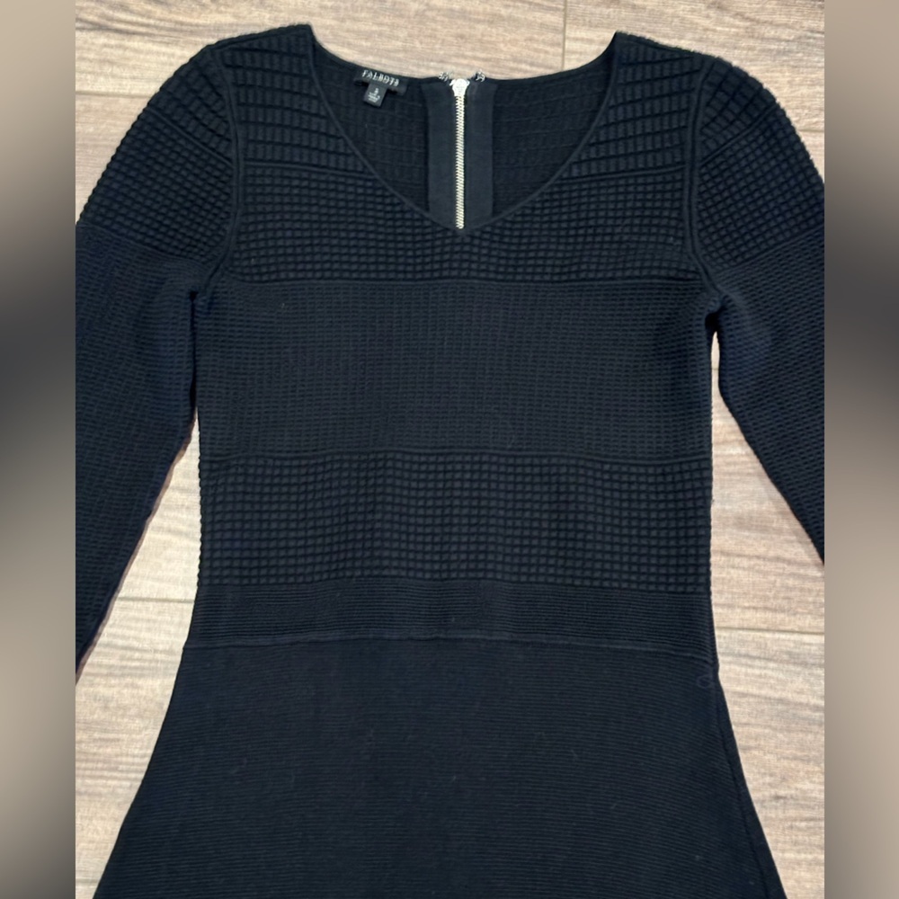 Talbots Black Mixed Media Textured Sweater Dress Size Small - Picture 5 of 7
